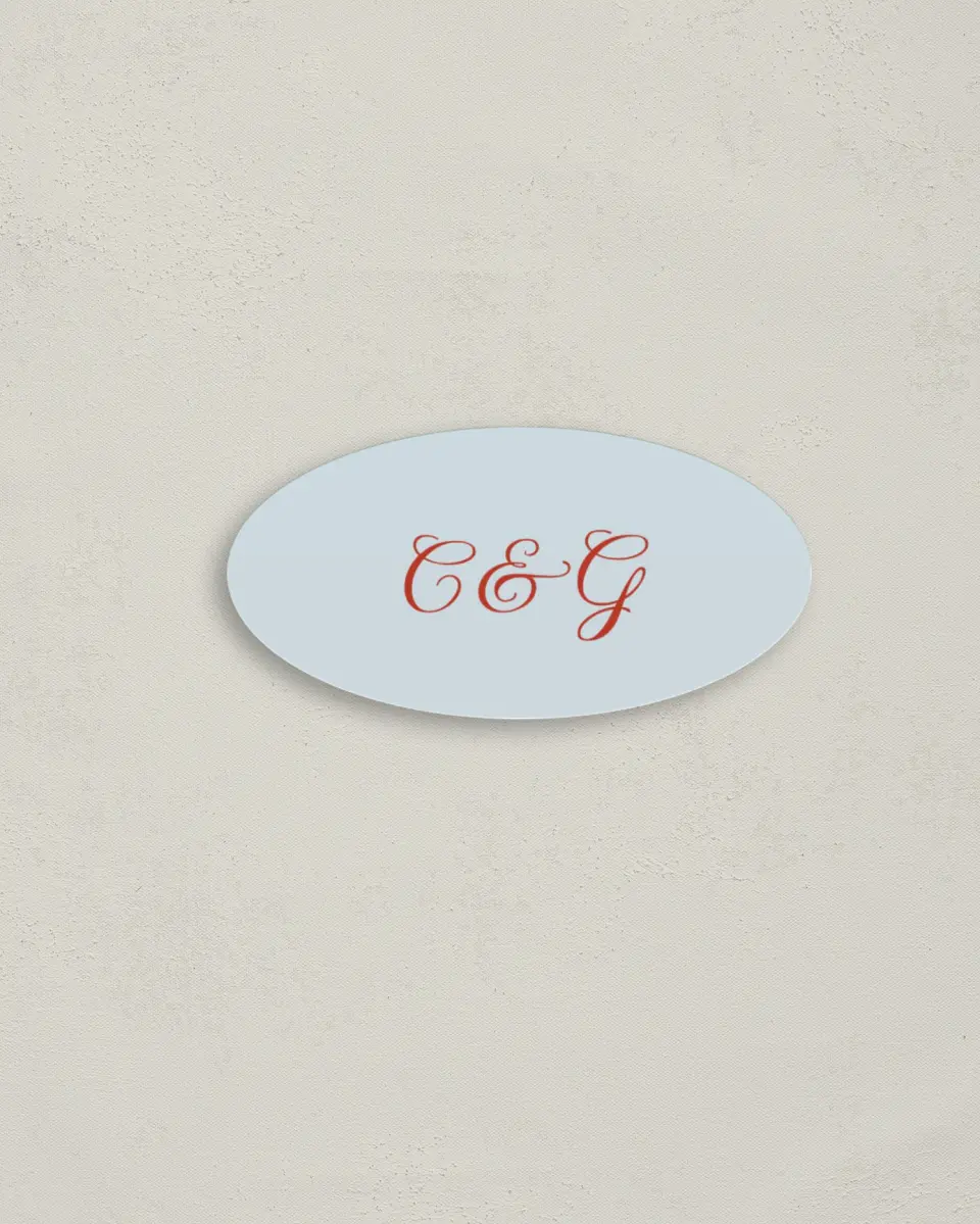 This is a 3" x 1½" Envelope Seal called Mod Elegance printed in full color