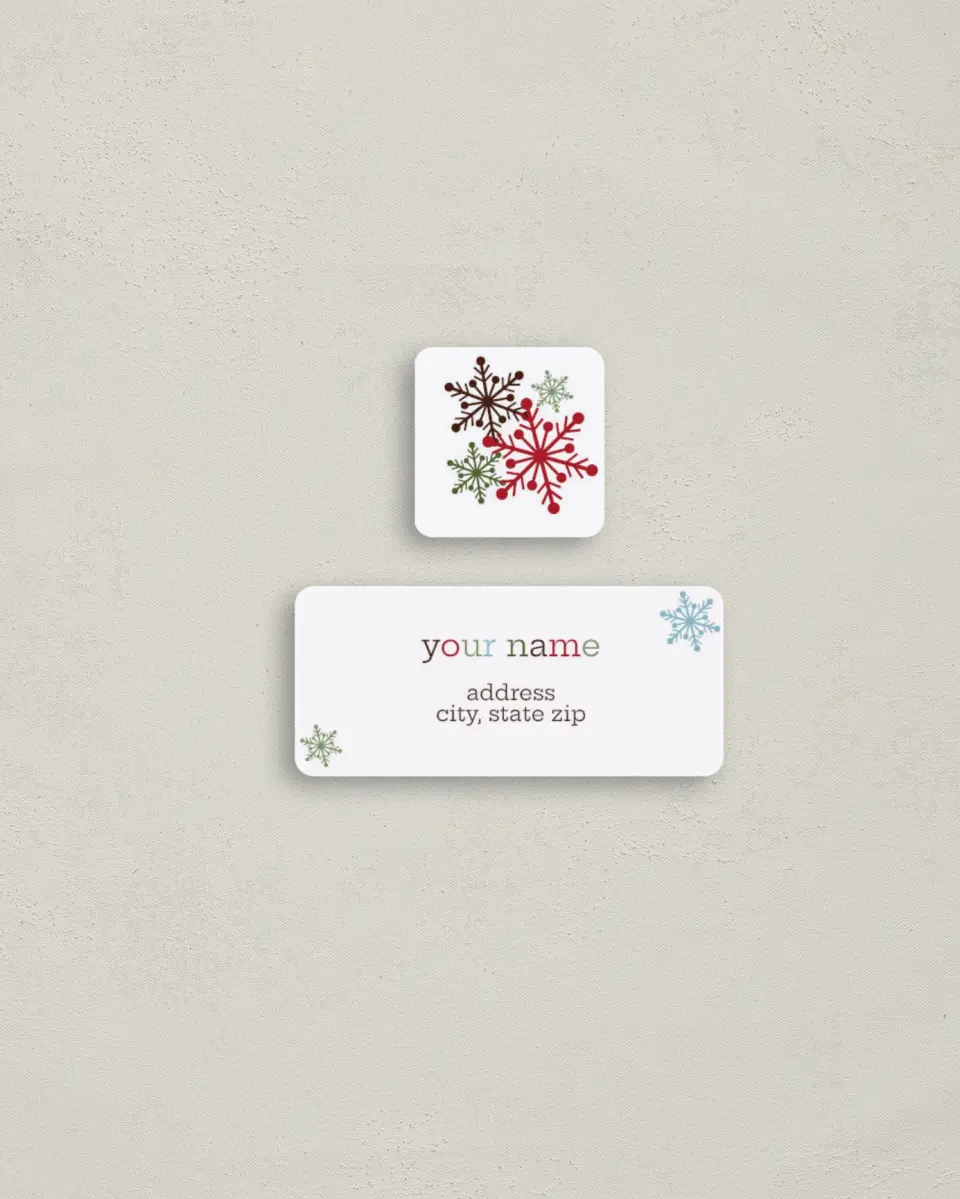 This is a 2¼" x 1" Labels; 1" x 1" Seals Return Address Label called Frame Christmas printed in full color