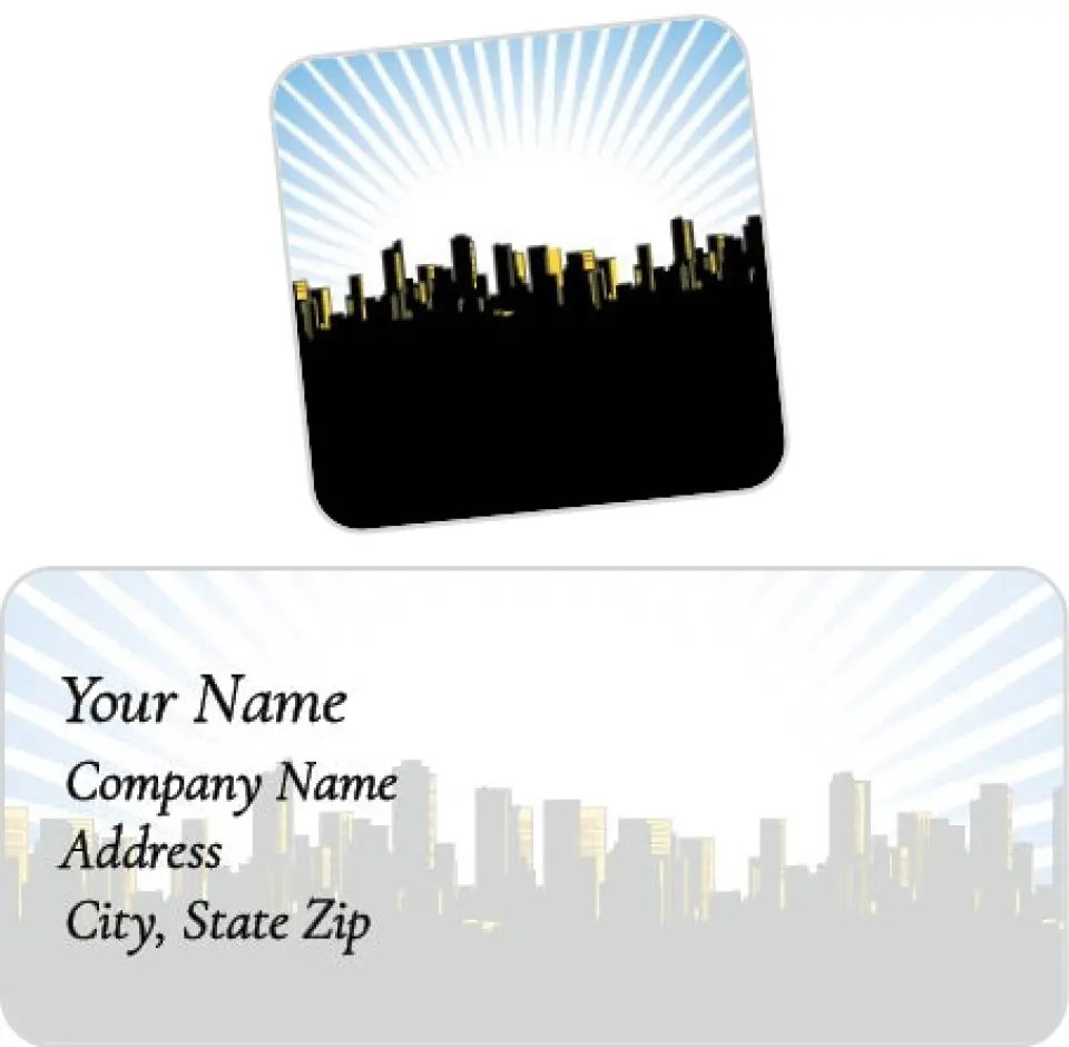 This is a 2¼" x 1" Labels; 1" x 1" Seals Return Address Label called City Layout printed in full color