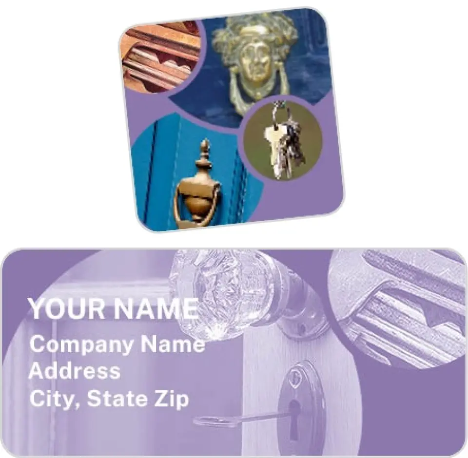 This is a 2¼" x 1" Labels; 1" x 1" Seals Return Address Label called Circle Design printed in full color