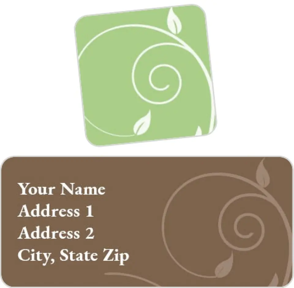 This is a 2¼" x 1" Labels; 1" x 1" Seals Return Address Label called Swirl Background printed in full color