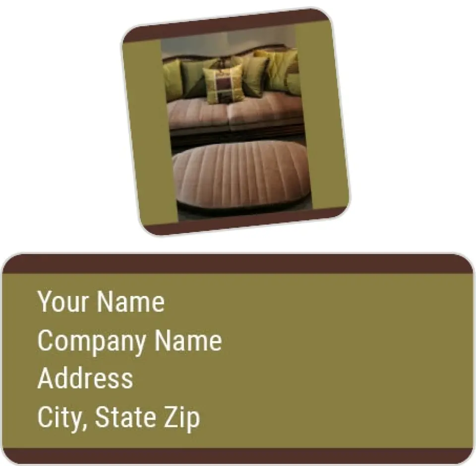 This is a 2¼" x 1" Labels; 1" x 1" Seals Return Address Label called Modern Style Couch printed in full color