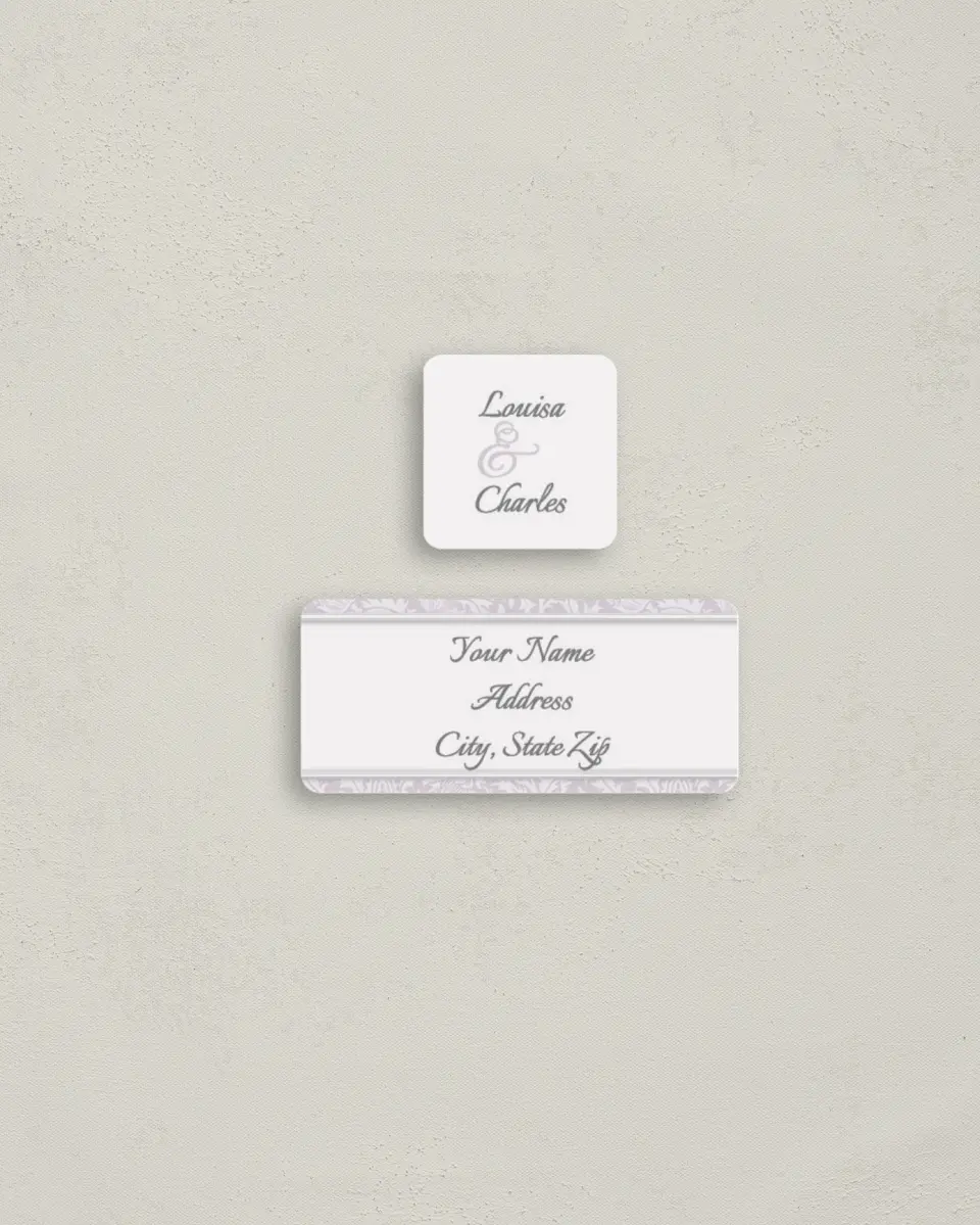 This is a 2¼" x 1" Labels; 1" x 1" Seals Return Address Label called Classic Violet printed in full color