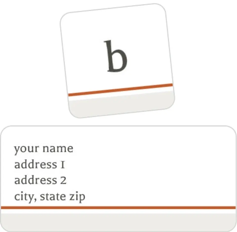 This is a 2¼" x 1" Labels; 1" x 1" Seals Return Address Label called Square Monogram printed in full color