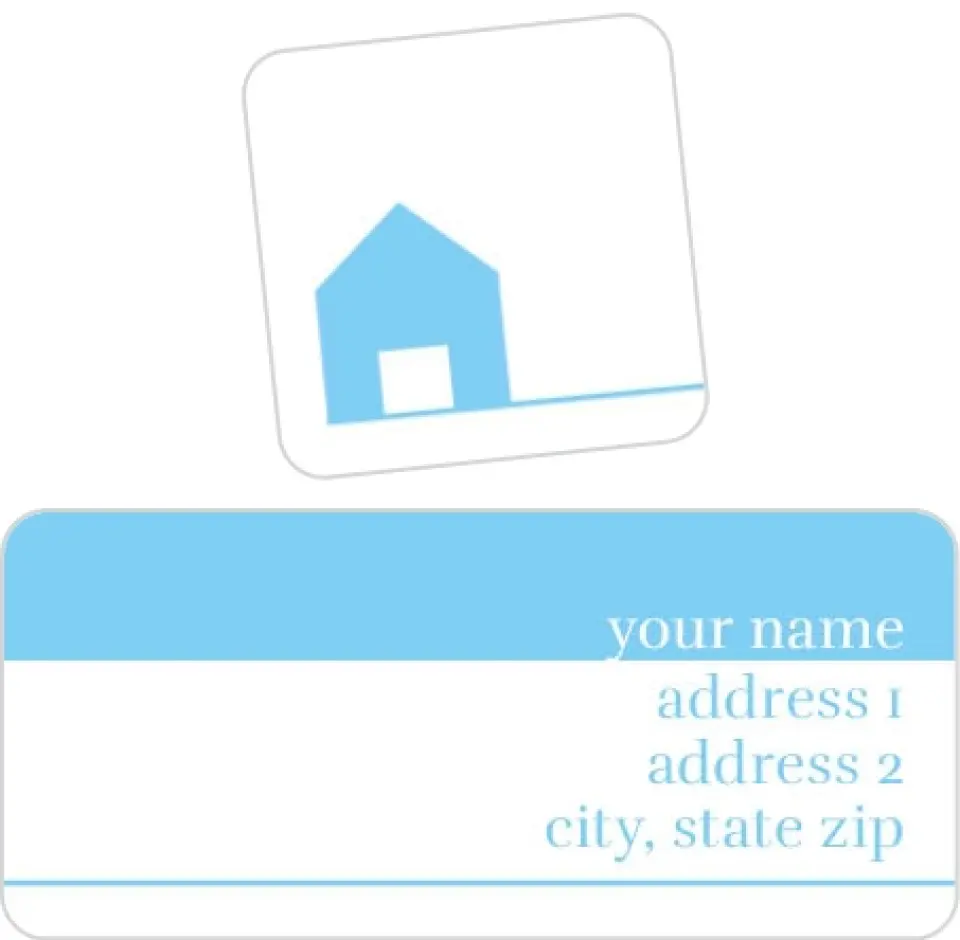 This is a 2¼" x 1" Labels; 1" x 1" Seals Return Address Label called Home Silhouette printed in full color