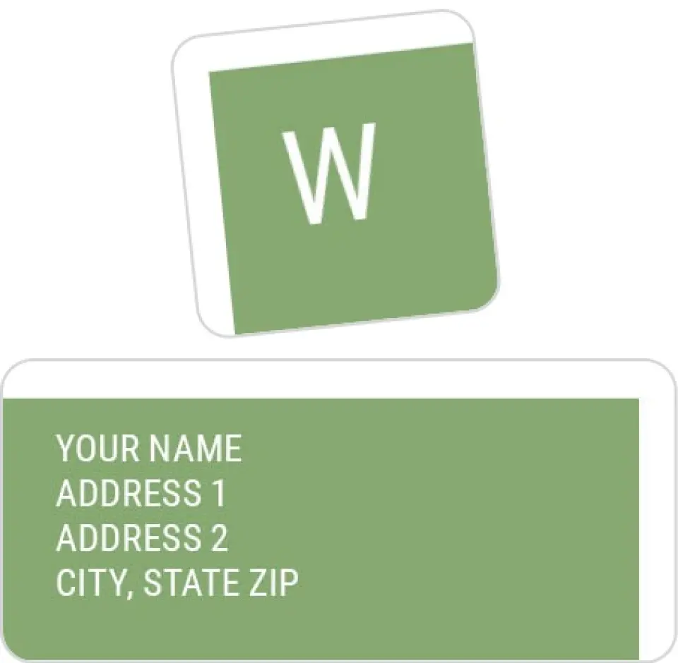 This is a 2¼" x 1" Labels; 1" x 1" Seals Return Address Label called Vertical Signature printed in full color