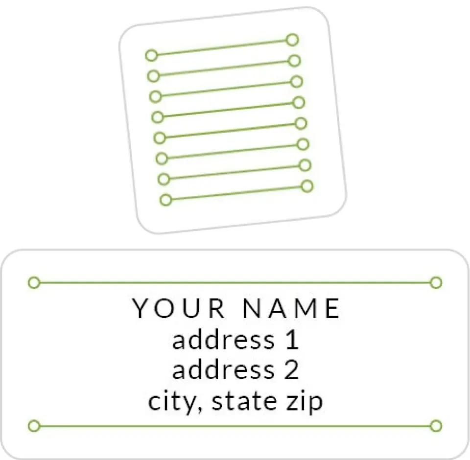 This is a 2¼" x 1" Labels; 1" x 1" Seals Return Address Label called Simply Smart printed in full color