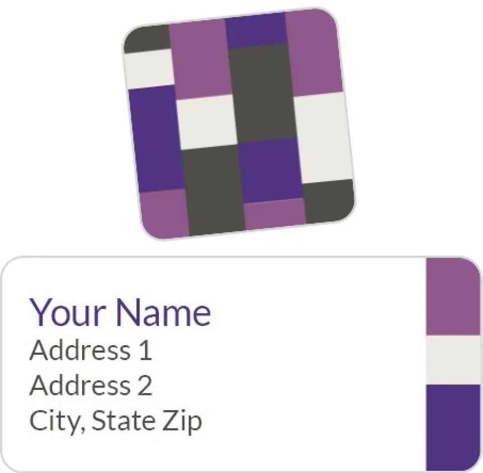 This is a 2¼" x 1" Labels; 1" x 1" Seals Return Address Label called Colorful Strip printed in full color