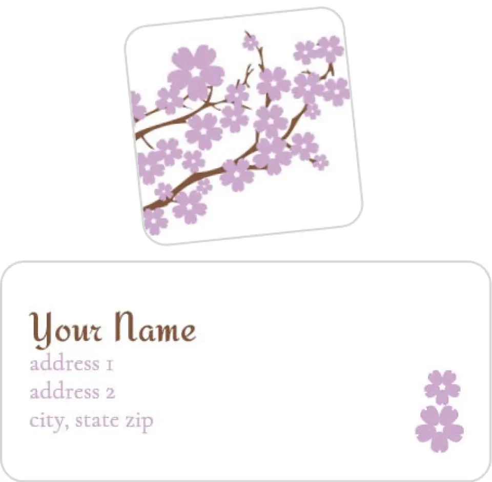 This is a 2¼" x 1" Labels; 1" x 1" Seals Return Address Label called Blossoming Business printed in full color