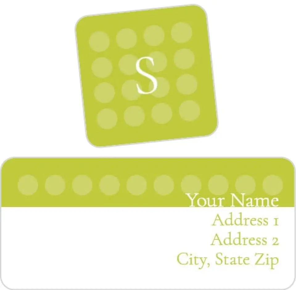 This is a 2¼" x 1" Labels; 1" x 1" Seals Return Address Label called Dotted Label printed in full color