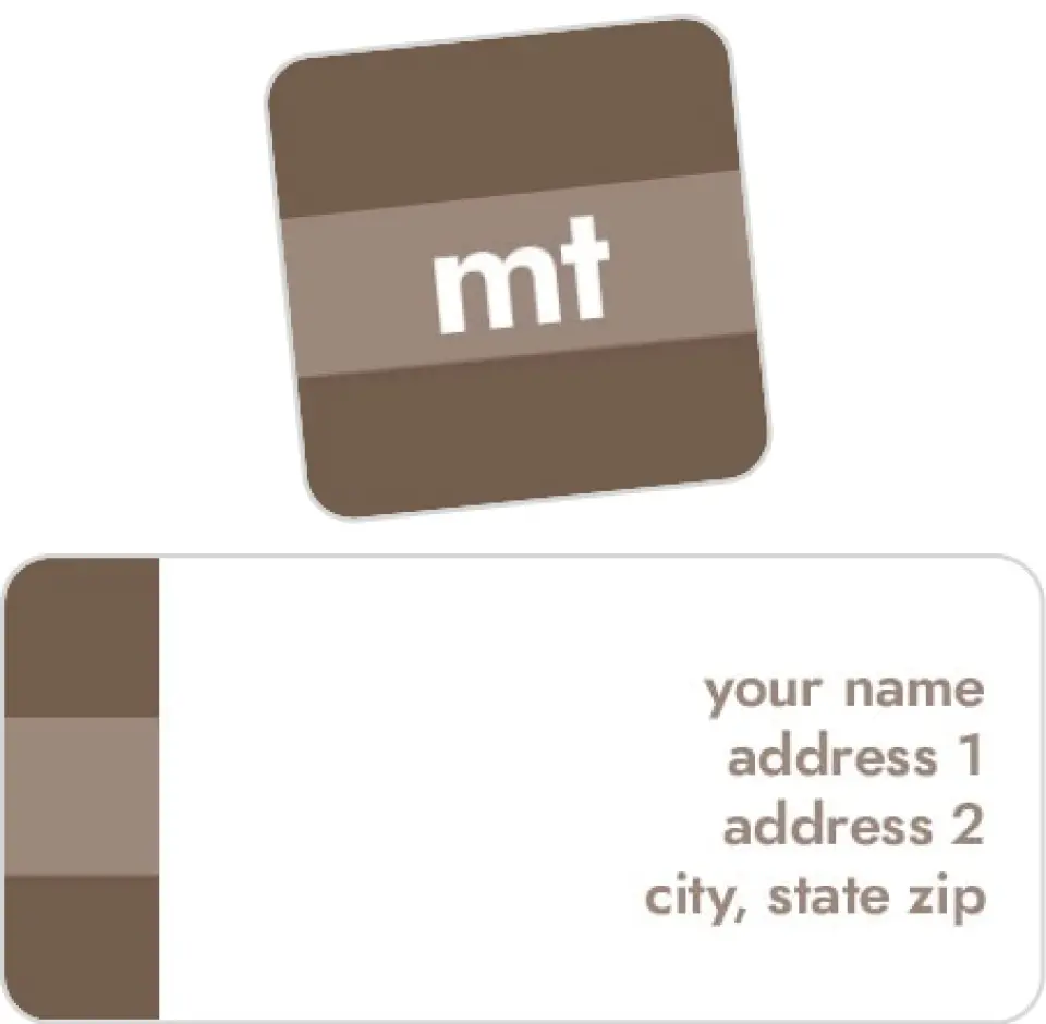 This is a 2¼" x 1" Labels; 1" x 1" Seals Return Address Label called Stenciled Monogram printed in full color