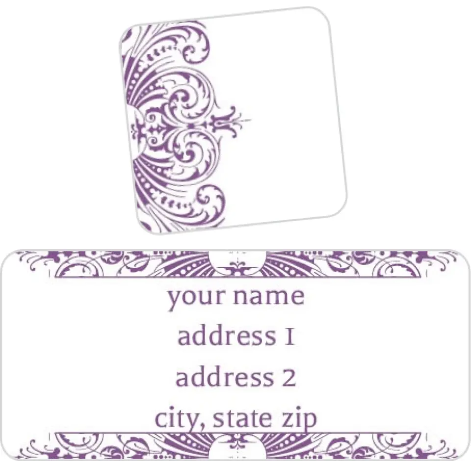 This is a 2¼" x 1" Labels; 1" x 1" Seals Return Address Label called Supreme Elegance printed in full color