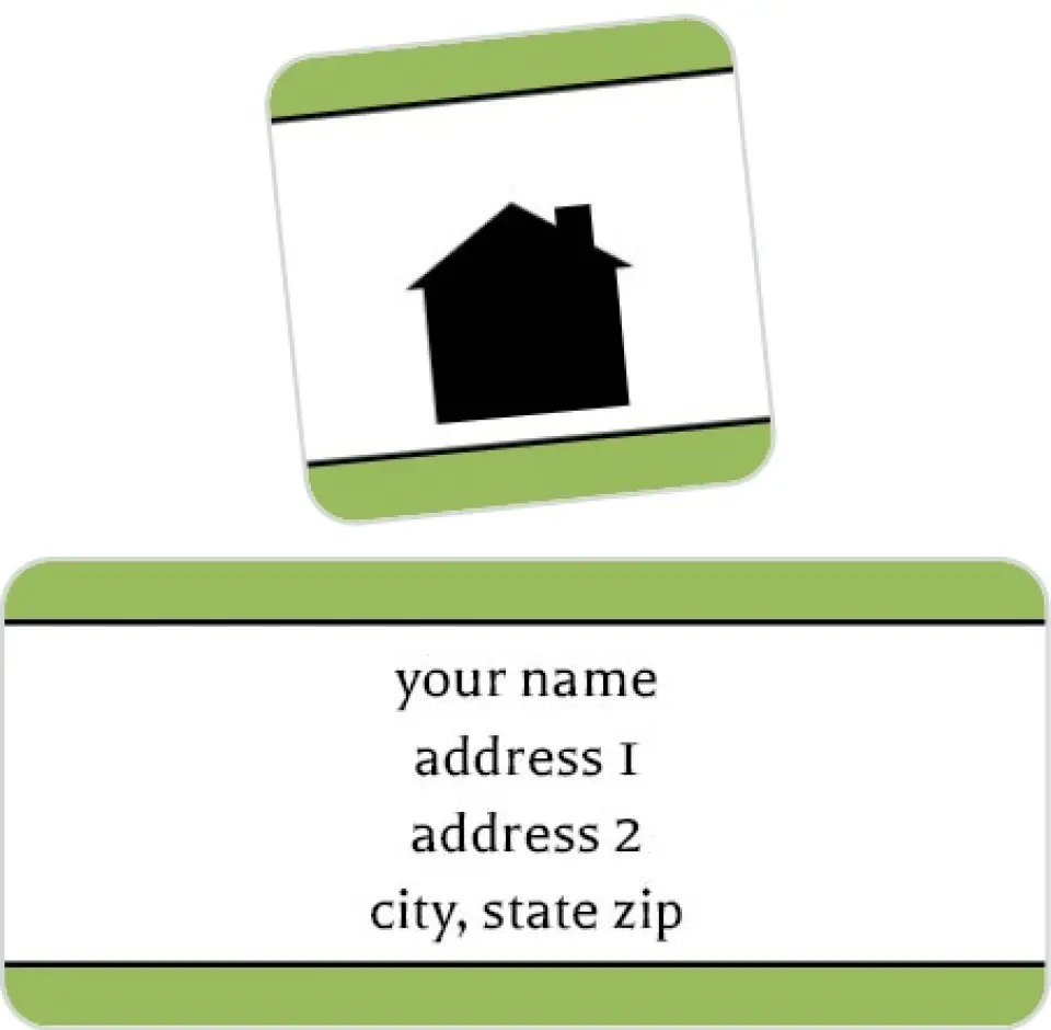 This is a 2¼" x 1" Labels; 1" x 1" Seals Return Address Label called Solid Framing printed in full color