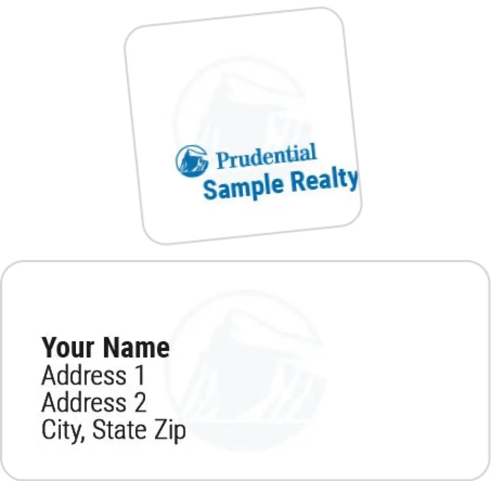 This is a 2¼" x 1" Labels; 1" x 1" Seals Prudential Labels & Seal called Prudential printed in full color