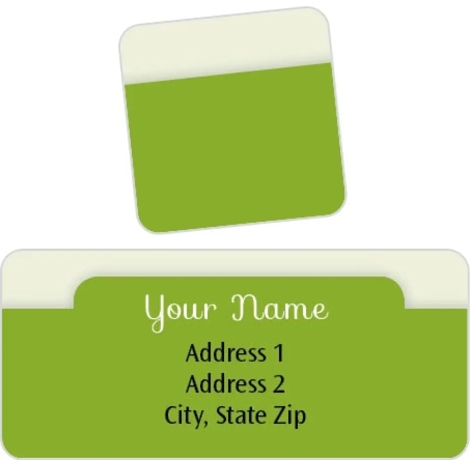 This is a 2¼" x 1" Labels; 1" x 1" Seals Return Address Label called Name Tab printed in full color