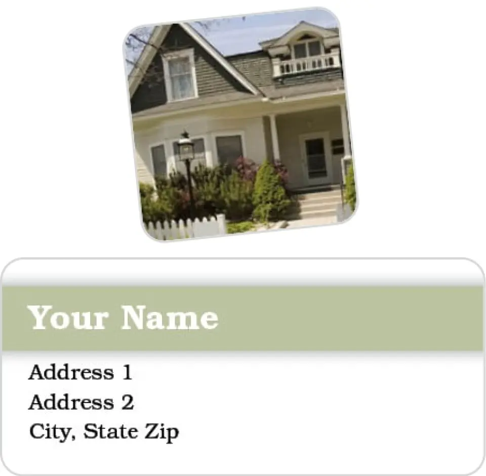 This is a 2¼" x 1" Labels; 1" x 1" Seals Return Address Labels & Seal Set called Modern Brand printed in full color