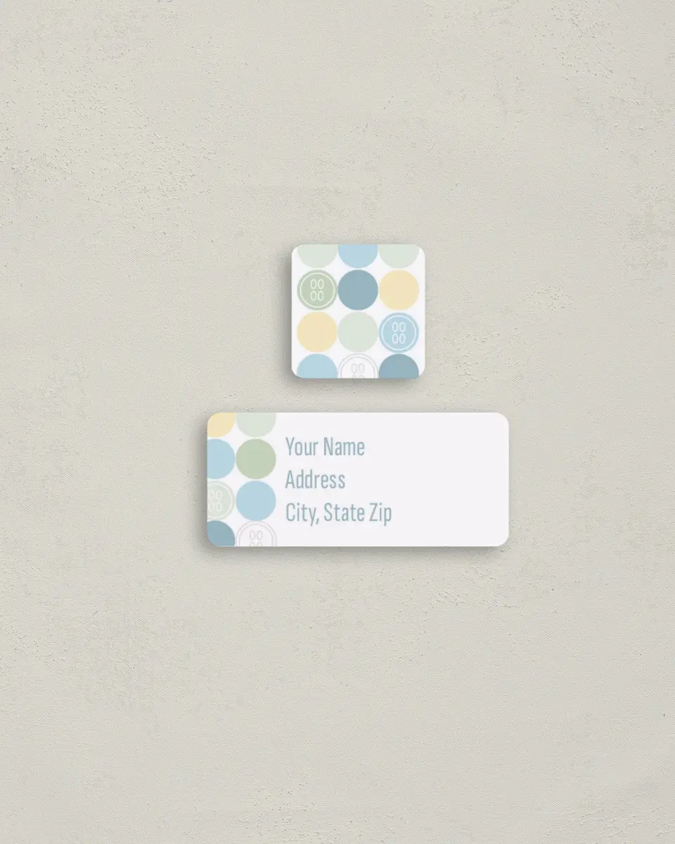 This is a 2¼" x 1" Labels; 1" x 1" Seals Return Address Label called Cute as a Button printed in full color