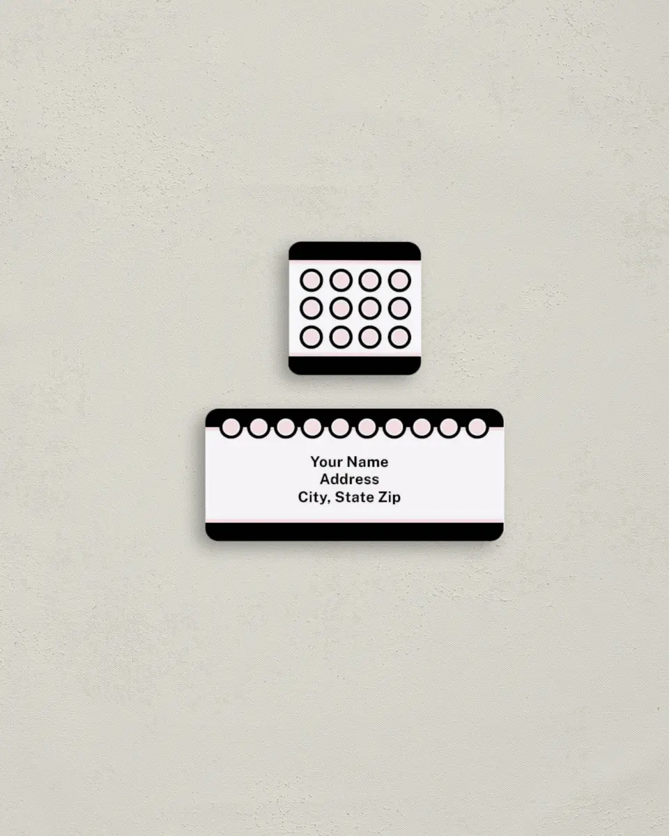 This is a 2¼" x 1" Labels; 1" x 1" Seals Return Address Label called Baby Doll Girl printed in full color