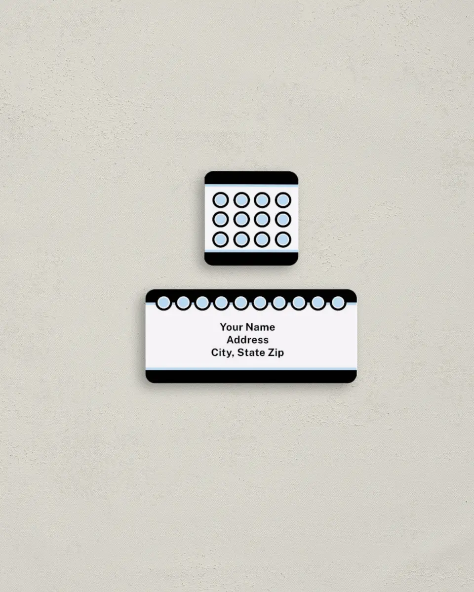 This is a 2¼" x 1" Labels; 1" x 1" Seals Return Address Label called Baby Doll Boy printed in full color