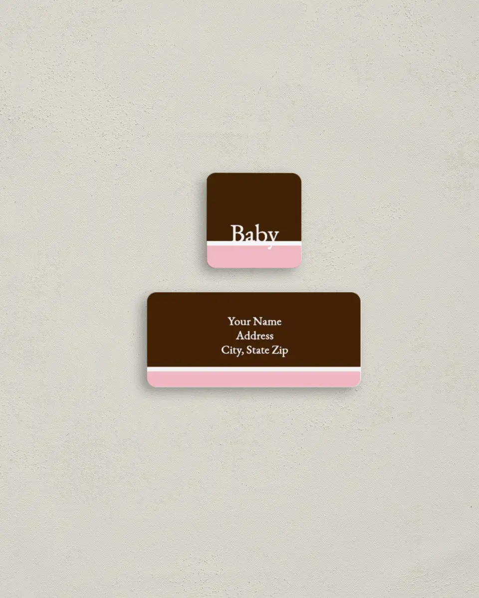 This is a 2¼" x 1" Labels; 1" x 1" Seals Return Address Label called Solid Band printed in full color
