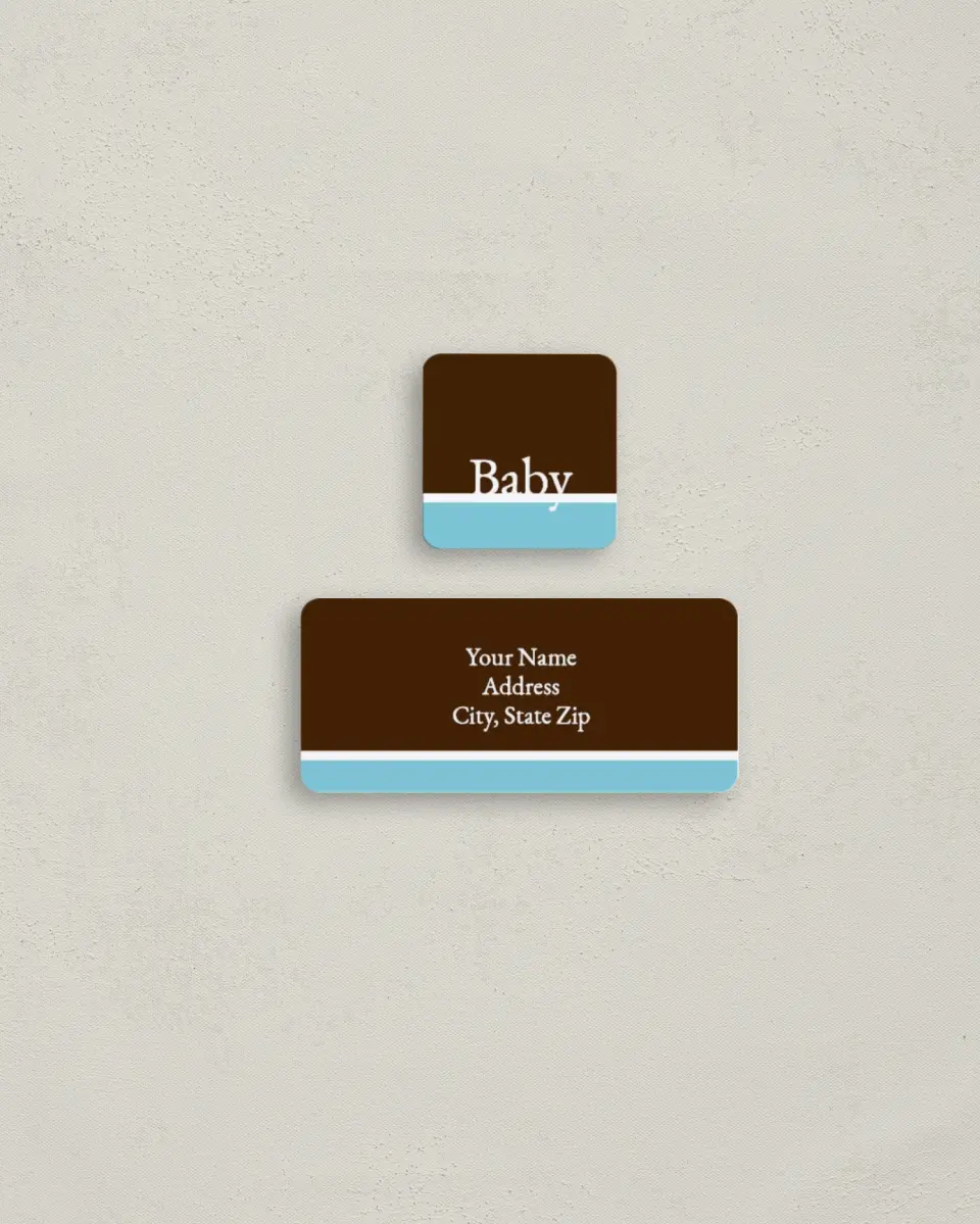 This is a 2¼" x 1" Labels; 1" x 1" Seals Return Address Label called Solid Band printed in full color