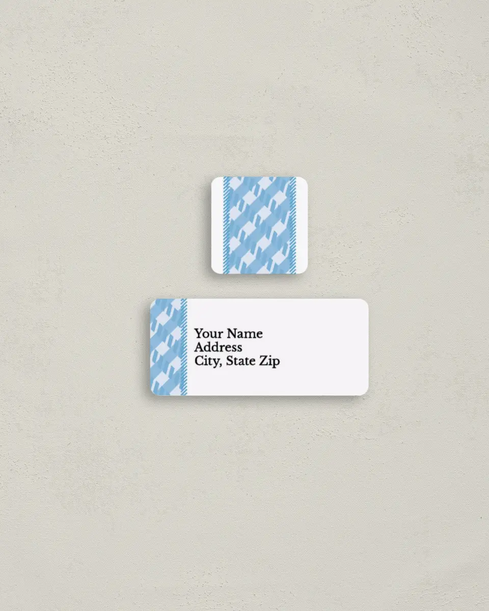 This is a 2¼" x 1" Labels; 1" x 1" Seals Return Address Label called Soft Plaid printed in full color