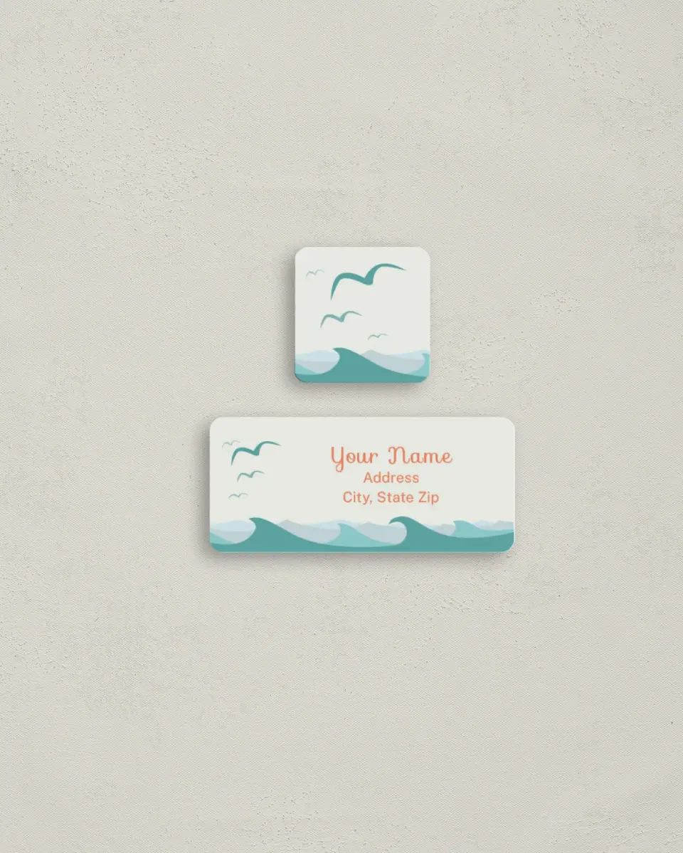 This is a 2¼" x 1" Labels; 1" x 1" Seals Return Address Label called Ahoy! printed in full color