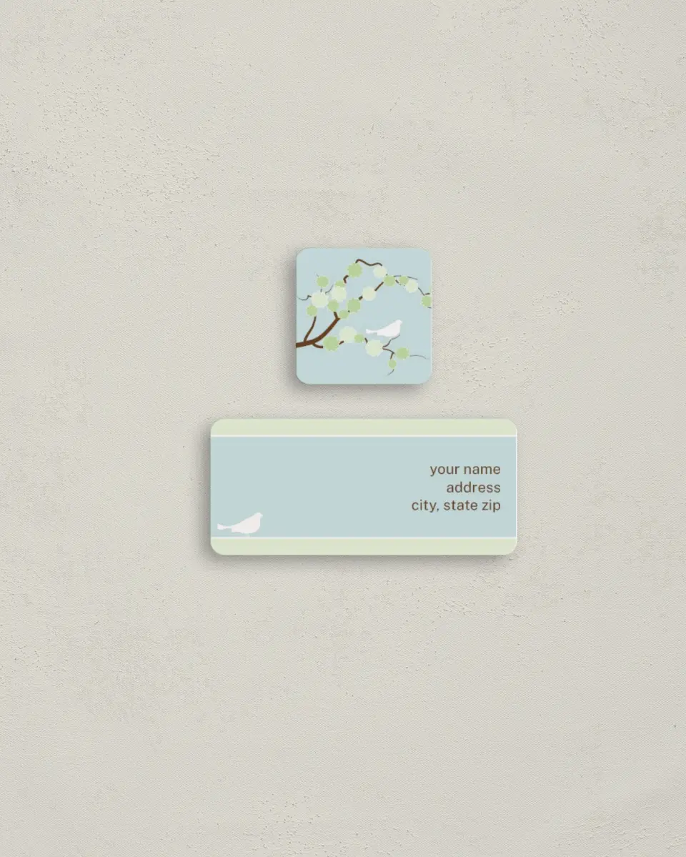 This is a 2¼" x 1" Labels; 1" x 1" Seals Return Address Label called Spring Branch printed in full color