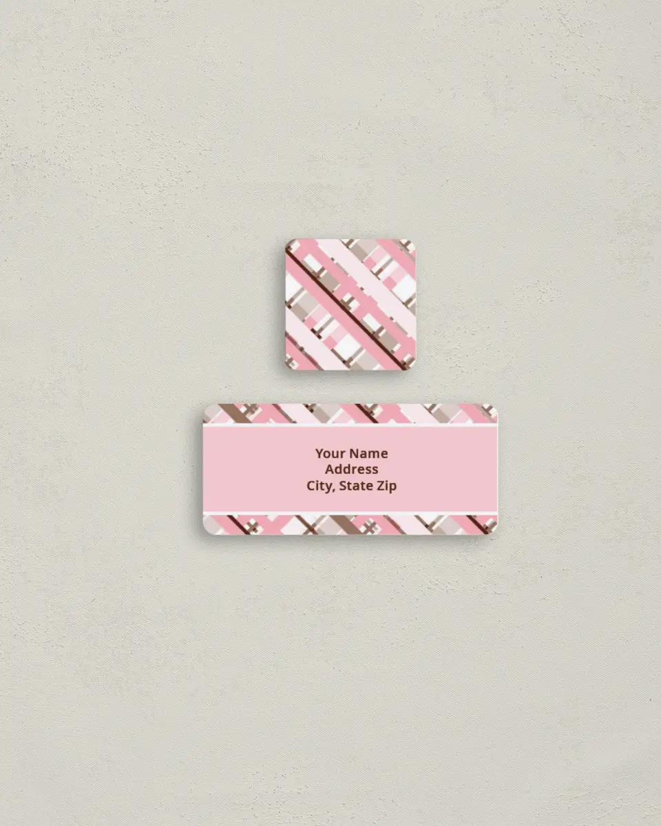 This is a 2¼" x 1" Labels; 1" x 1" Seals Return Address Label called Woven Plaid printed in full color