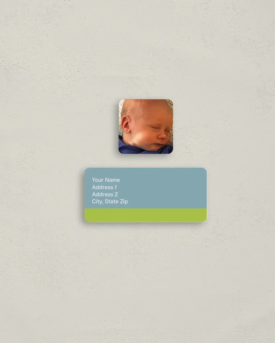 This is a 2¼" x 1" Labels; 1" x 1" Seals Return Address Label called Simple Blocks printed in full color