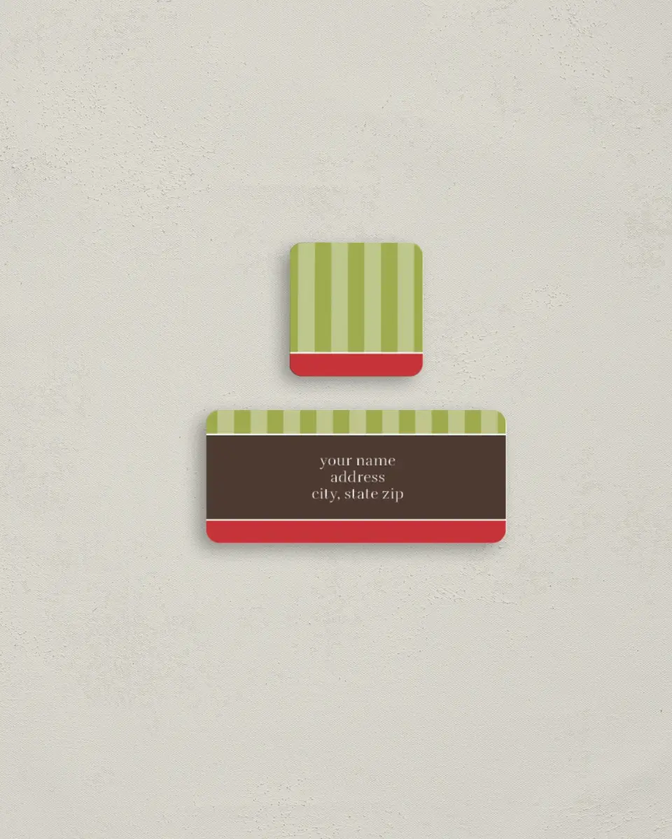 This is a 2¼" x 1" Labels; 1" x 1" Seals Return Address Label called Christmas Tree printed in full color