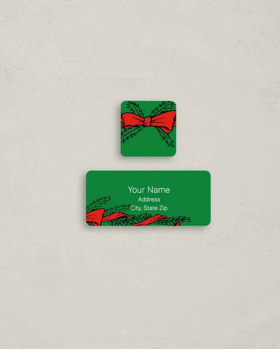 This is a 2¼" x 1" Labels; 1" x 1" Seals Return Address Label called Joy to the World printed in full color