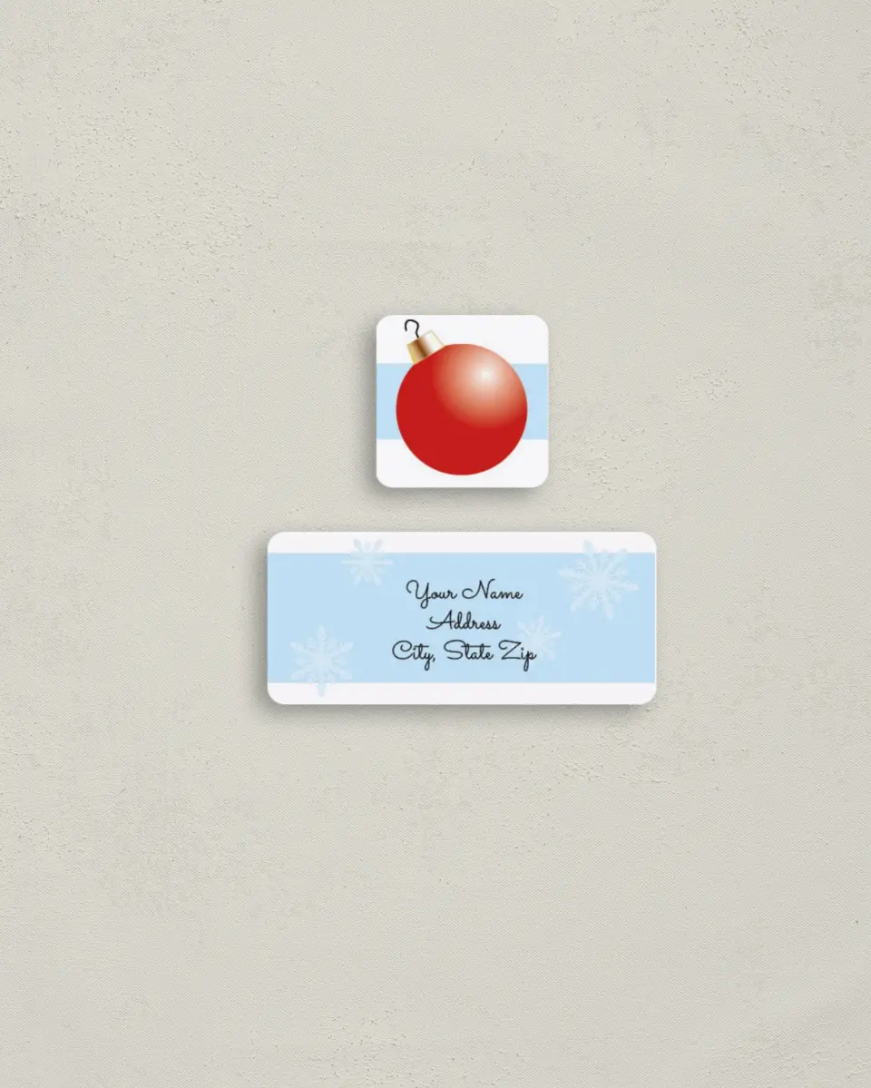 This is a 2¼" x 1" Labels; 1" x 1" Seals Return Address Label called Only Ornament printed in full color