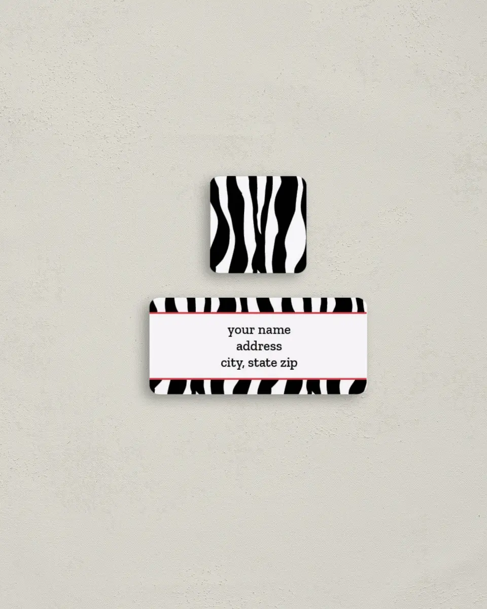 This is a 2¼" x 1" Labels; 1" x 1" Seals Return Address Label called Go Wild printed in full color