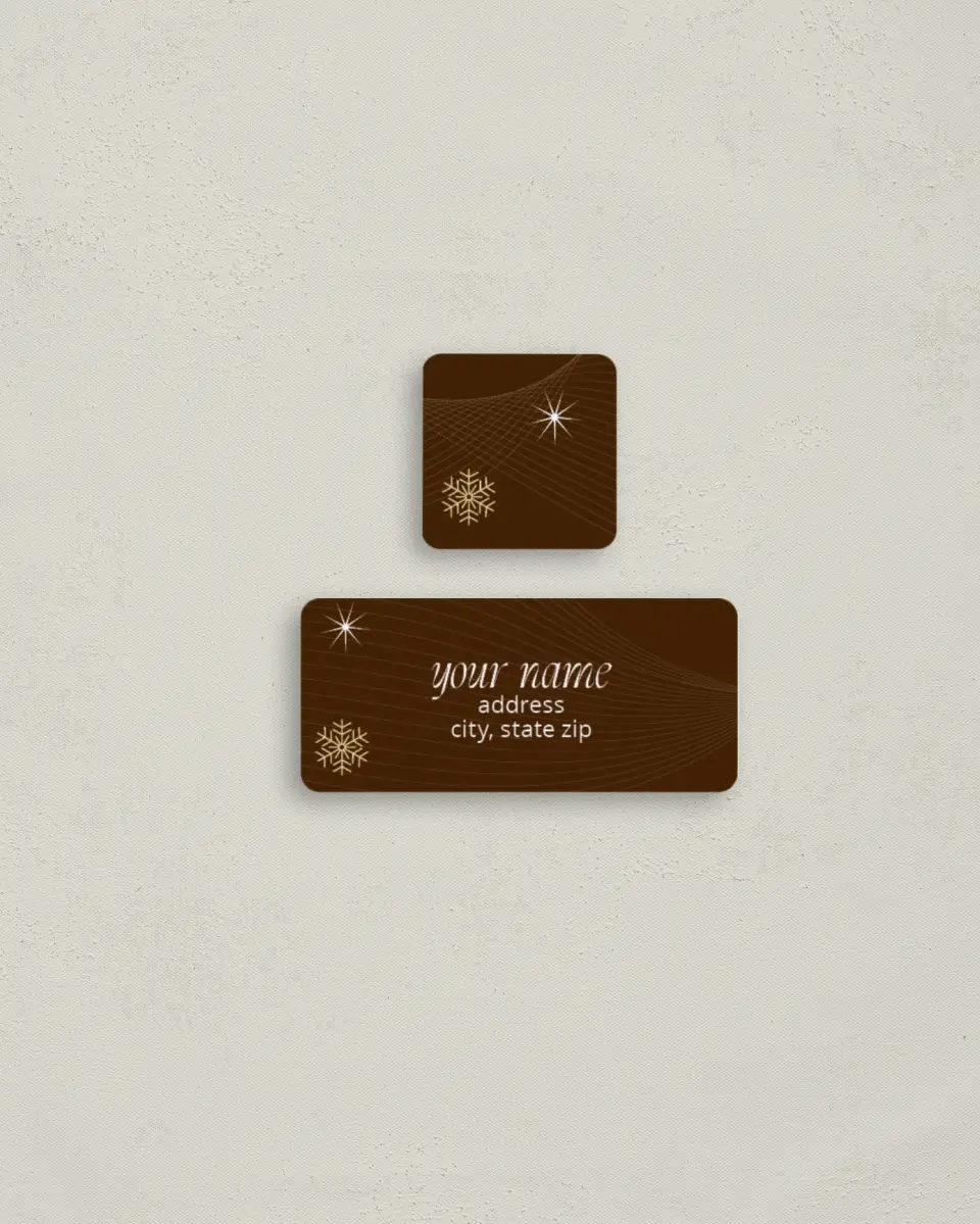 This is a 2¼" x 1" Labels; 1" x 1" Seals Return Address Label called Holiday Dreams printed in full color