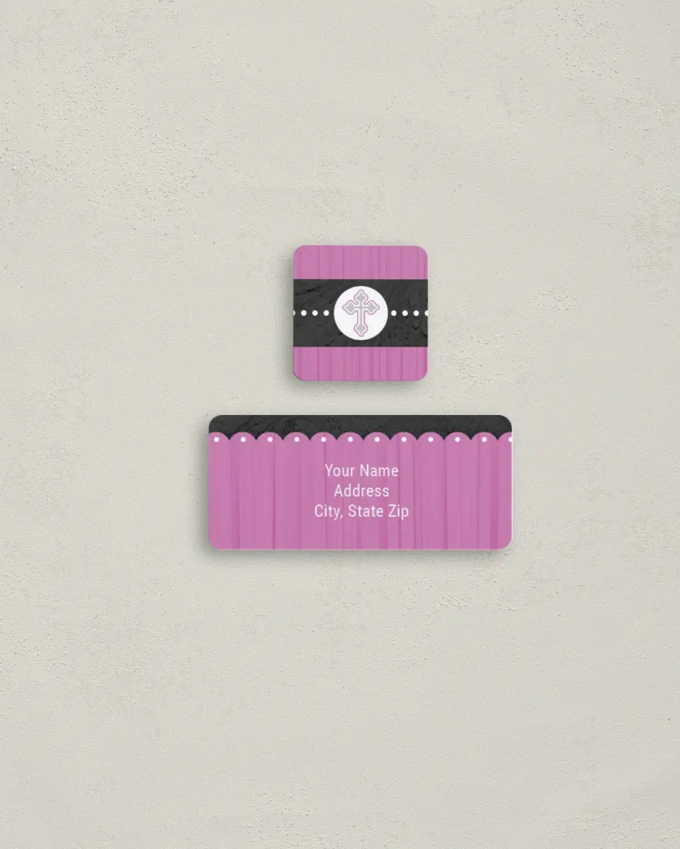 This is a 2¼" x 1" Labels; 1" x 1" Seals Return Address Label called Decorative Dots printed in full color