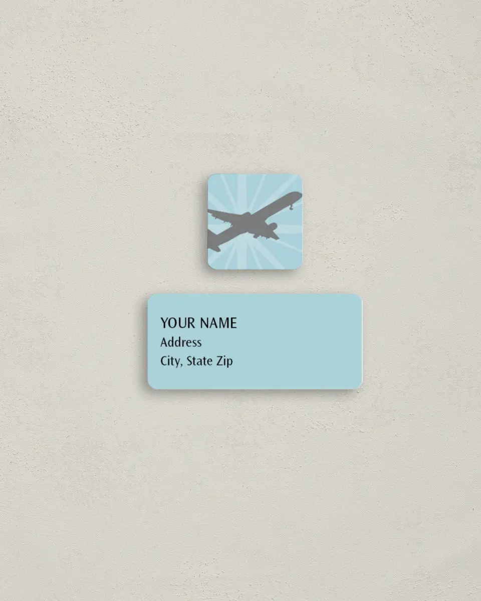 This is a 2¼" x 1" Labels; 1" x 1" Seals Return Address Label called Bringing Him Home printed in full color