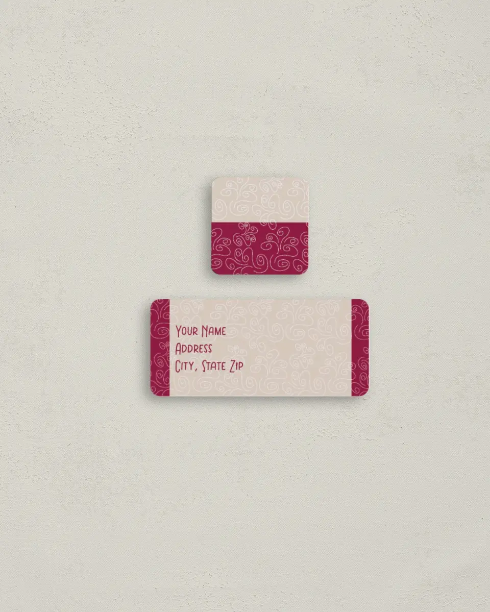 This is a 2¼" x 1" Labels; 1" x 1" Seals Return Address Label called Sweetest Day printed in full color