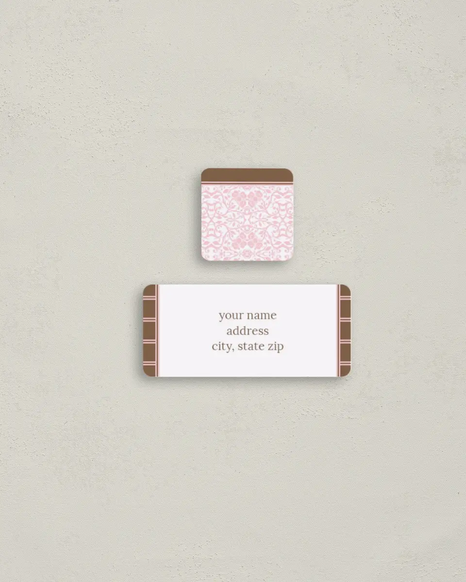 This is a 2¼" x 1" Labels; 1" x 1" Seals Return Address Label called Delicate Realm printed in full color