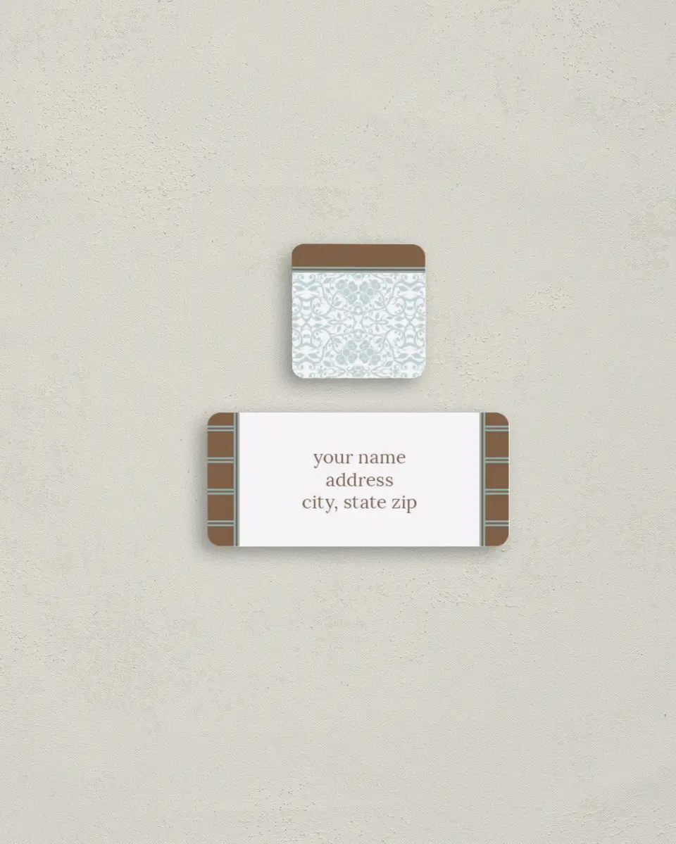 This is a 2¼" x 1" Labels; 1" x 1" Seals Return Address Label called Delicate Realm printed in full color