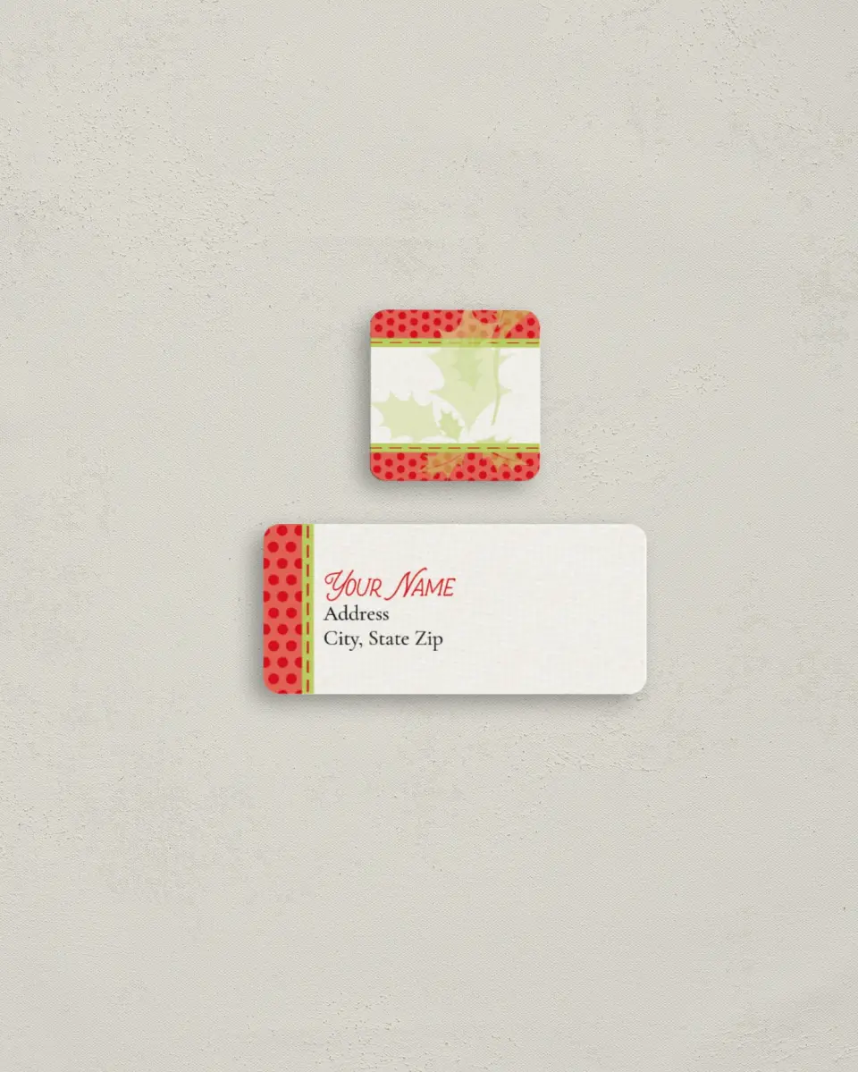 This is a 2¼" x 1" Labels; 1" x 1" Seals Return Address Label called Family News printed in full color