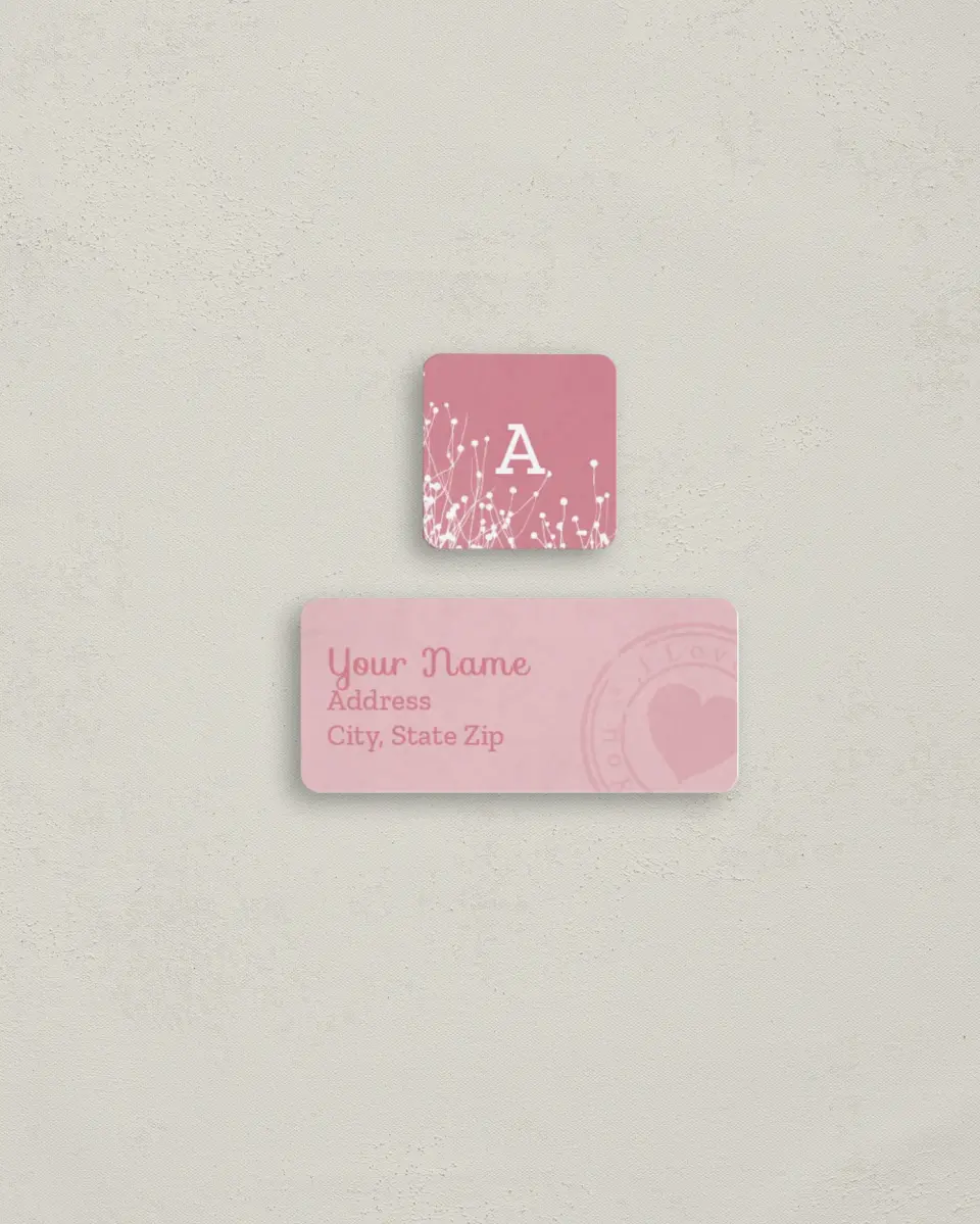 This is a 2¼" x 1" Labels; 1" x 1" Seals Return Address Label called I Love You printed in full color
