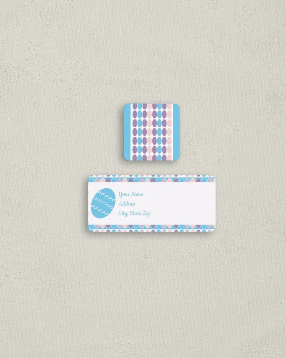 This is a 2¼" x 1" Labels; 1" x 1" Seals Return Address Label called Eggstra Special printed in full color