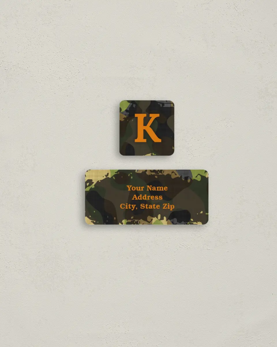 This is a 2¼" x 1" Labels; 1" x 1" Seals Return Address Label called Rugged printed in full color