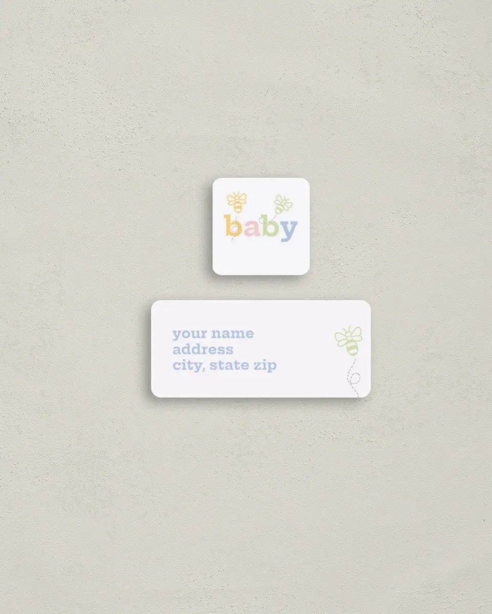 This is a 2¼" x 1" Labels; 1" x 1" Seals Return Address Label called Animal Alphabet printed in full color
