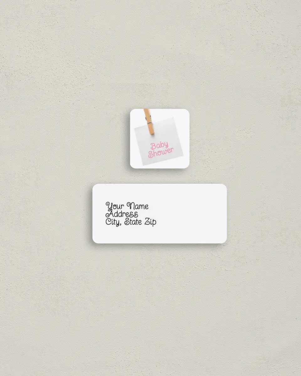 This is a 2¼" x 1" Labels; 1" x 1" Seals Return Address Label called Clothes Line printed in full color