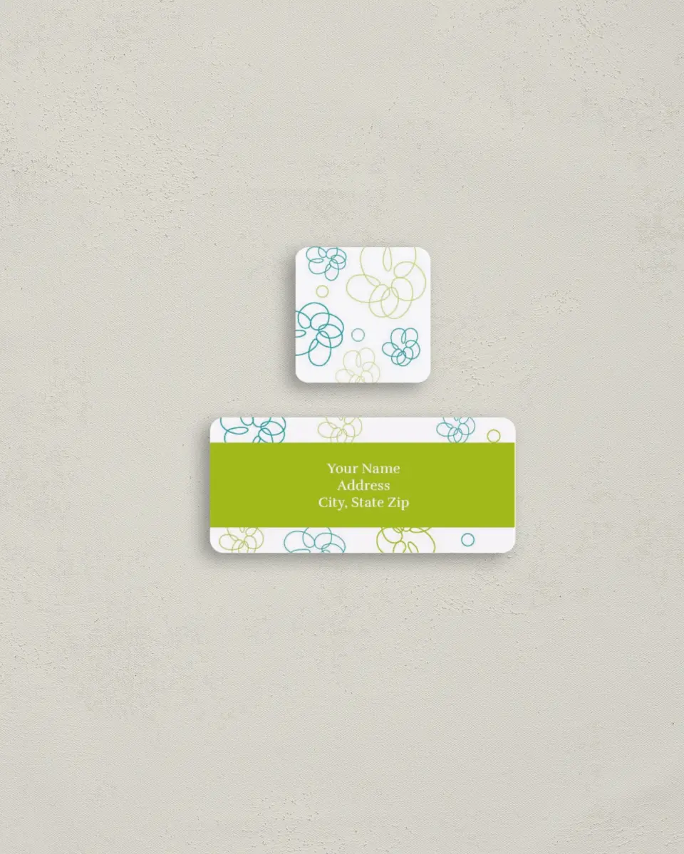 This is a 2¼" x 1" Labels; 1" x 1" Seals Return Address Label called Line Art printed in full color