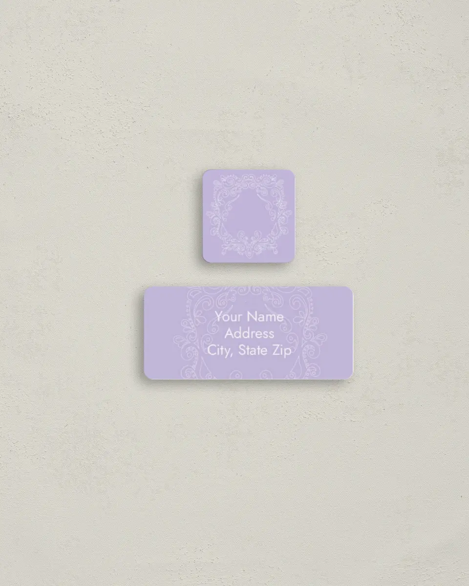 This is a 2¼" x 1" Labels; 1" x 1" Seals Return Address Label called Glowing Frame printed in full color
