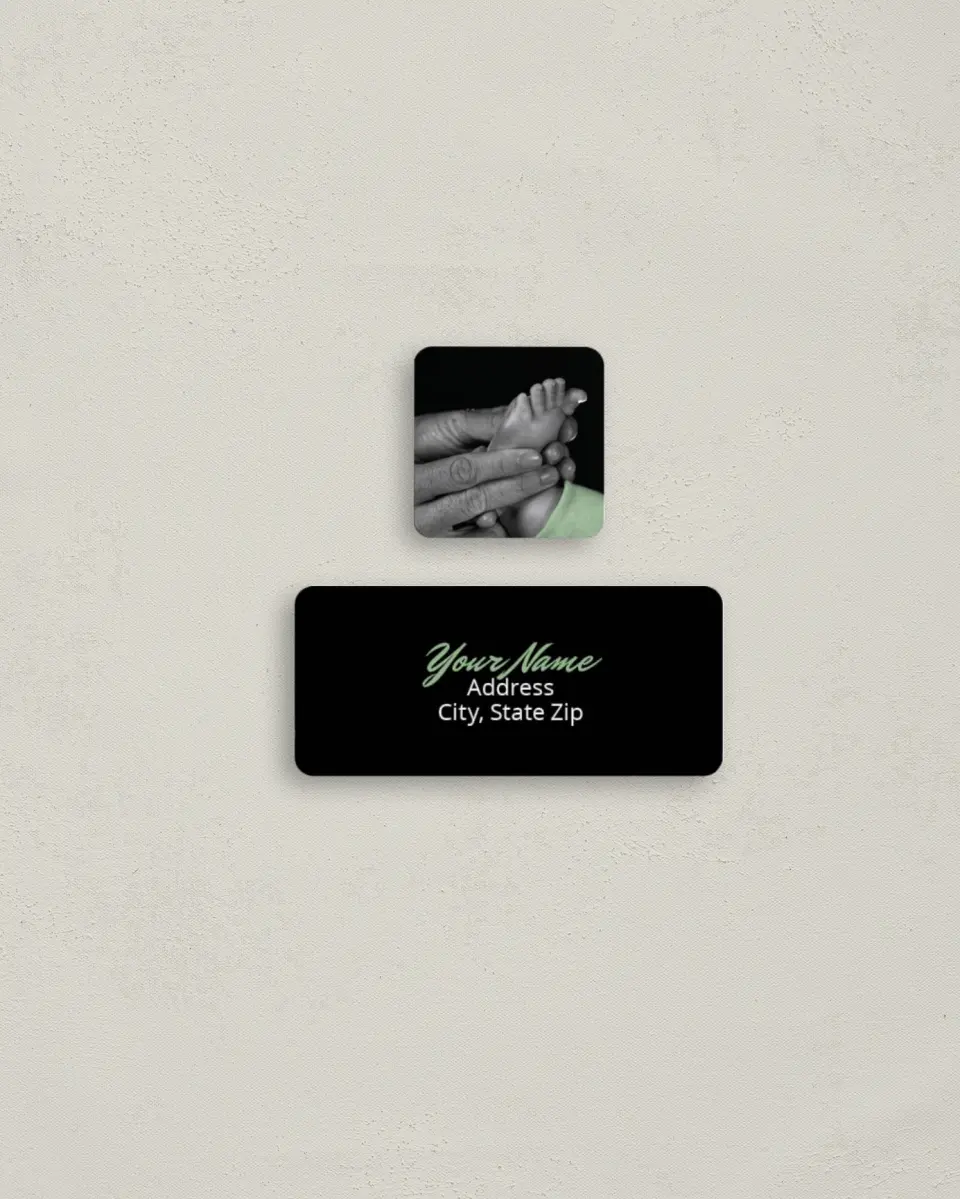 This is a 2¼" x 1" Labels; 1" x 1" Seals Return Address Label called Itty Bitty printed in full color