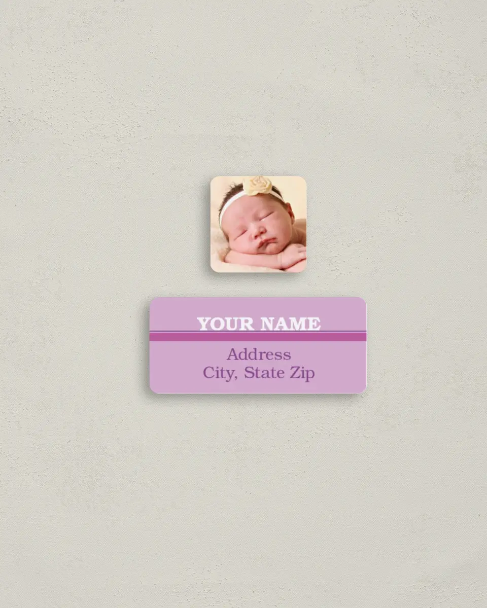 This is a 2¼" x 1" Labels; 1" x 1" Seals Return Address Label called Blissful - Girl printed in full color